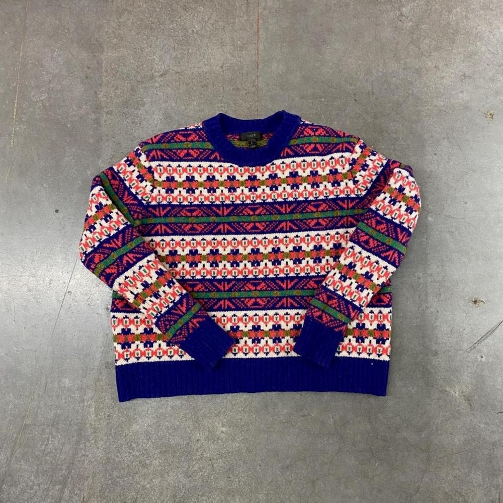 J.Crew Fair Isle Lambswool‎ Knit multicolour patterned Sweater Vintage Women's S